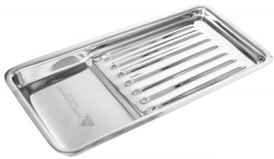 CHAROLA ACANALADA C/COMPART 20X10X2CM